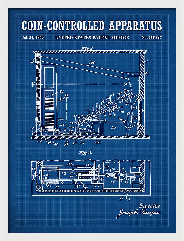 Coin Controlled Apparatus Blueprint Patent Us635867a