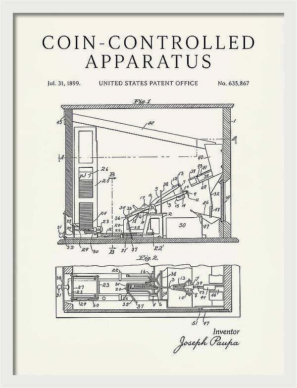 Coin Controlled Apparatus Minimalist Patent Us635867a