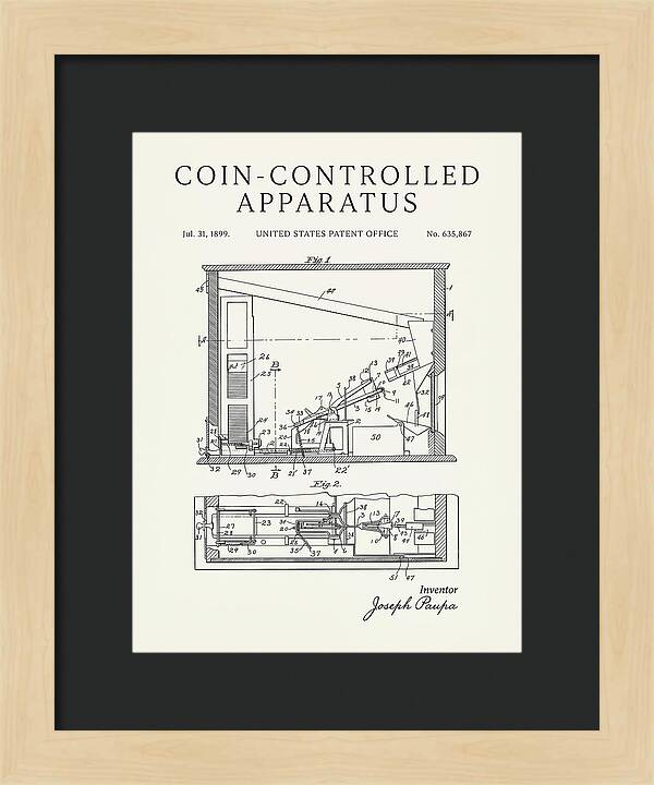 Coin Controlled Apparatus Minimalist Patent Us635867a