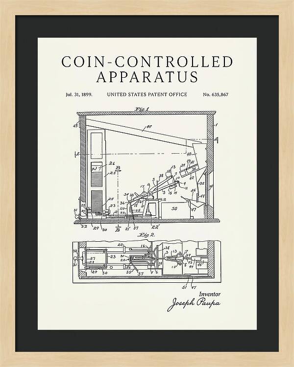 Coin Controlled Apparatus Minimalist Patent Us635867a