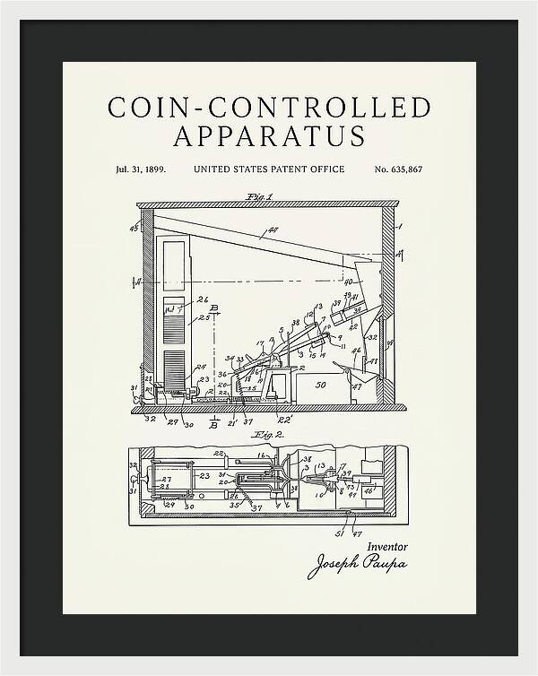 Coin Controlled Apparatus Minimalist Patent Us635867a