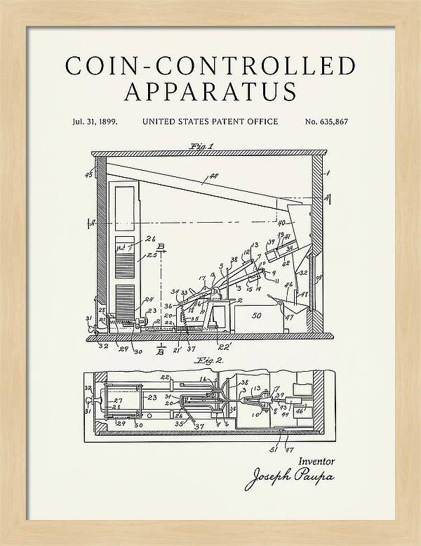 Coin Controlled Apparatus Minimalist Patent Us635867a