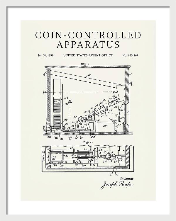 Coin Controlled Apparatus Minimalist Patent Us635867a