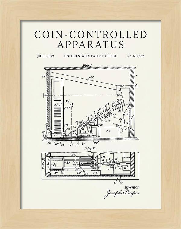 Coin Controlled Apparatus Minimalist Patent Us635867a