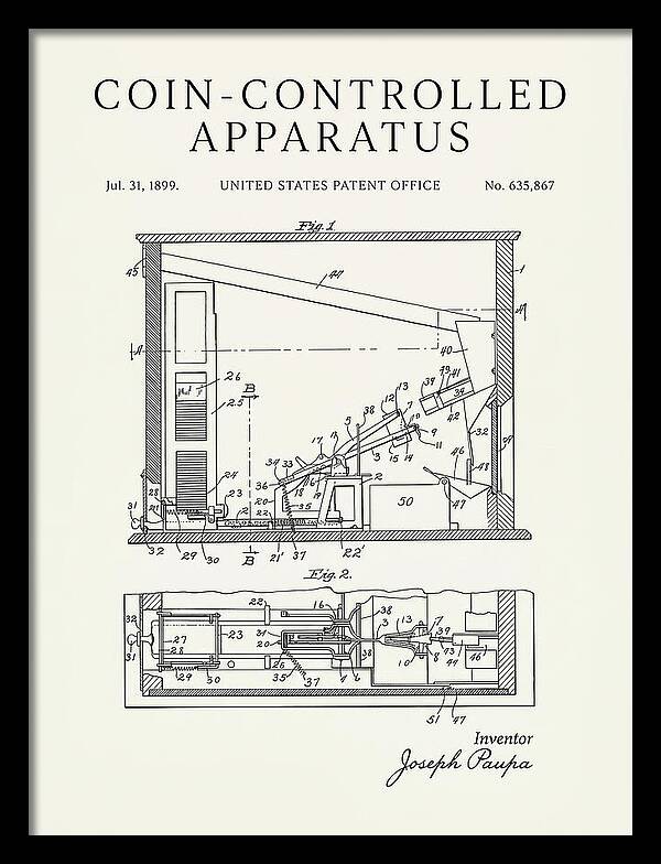 Coin Controlled Apparatus Minimalist Patent Us635867a