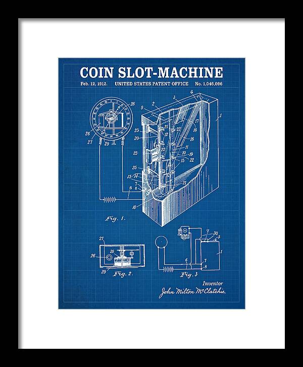 Coin Slot Machine Blueprint Patent Us1046096a