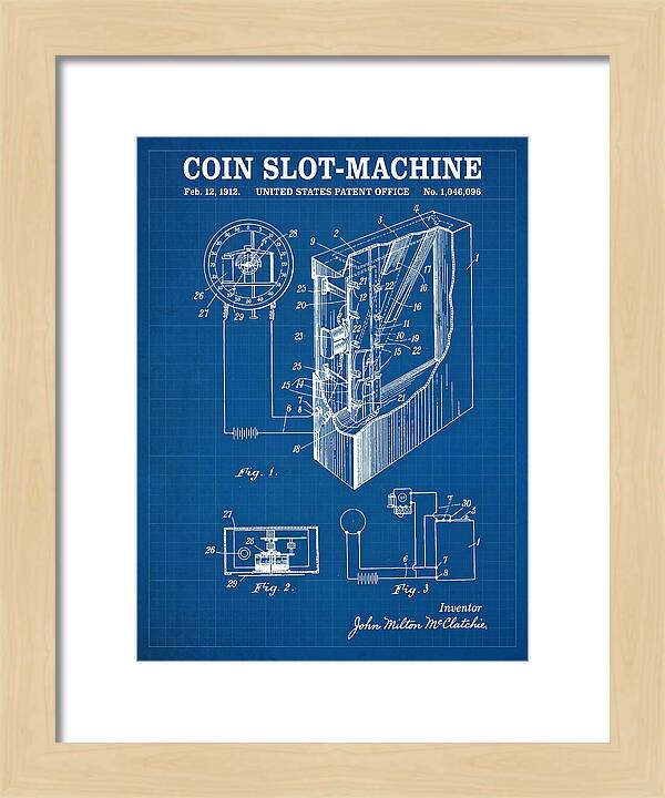 Coin Slot Machine Blueprint Patent Us1046096a