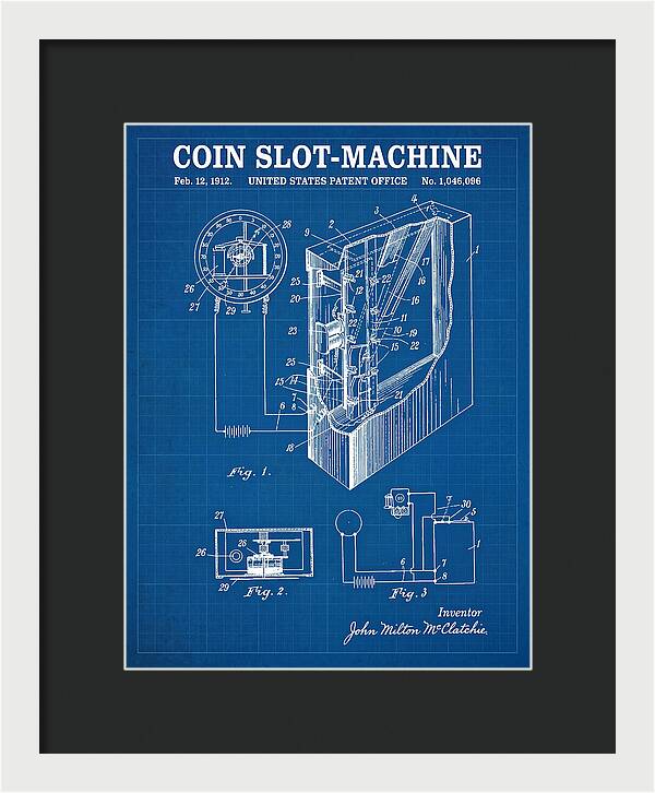 Coin Slot Machine Blueprint Patent Us1046096a