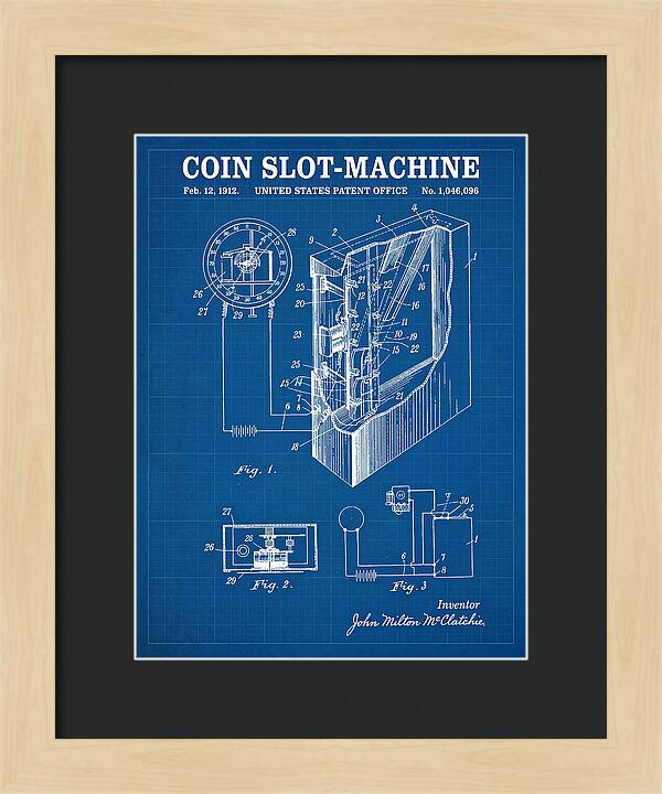 Coin Slot Machine Blueprint Patent Us1046096a