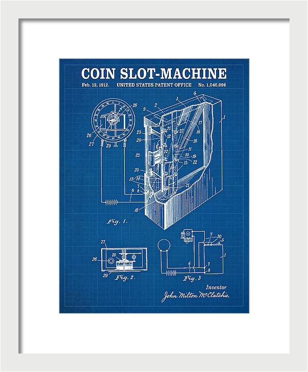 Coin Slot Machine Blueprint Patent Us1046096a