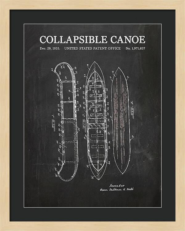 Collapsible Canoe Chalkboard Patent Us1971037a