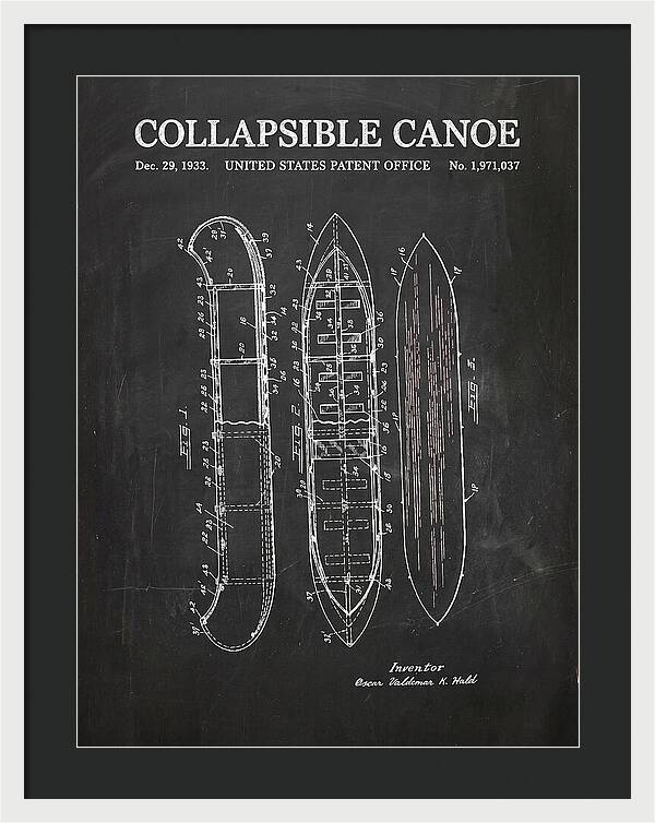 Collapsible Canoe Chalkboard Patent Us1971037a