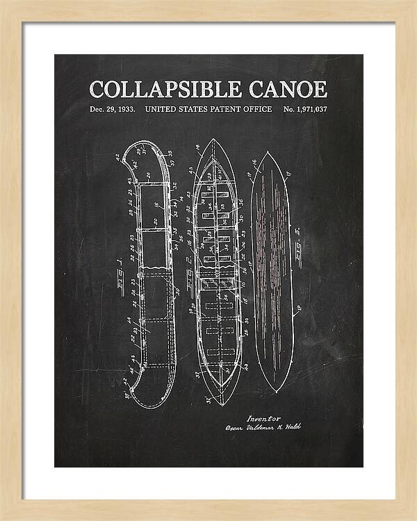 Collapsible Canoe Chalkboard Patent Us1971037a