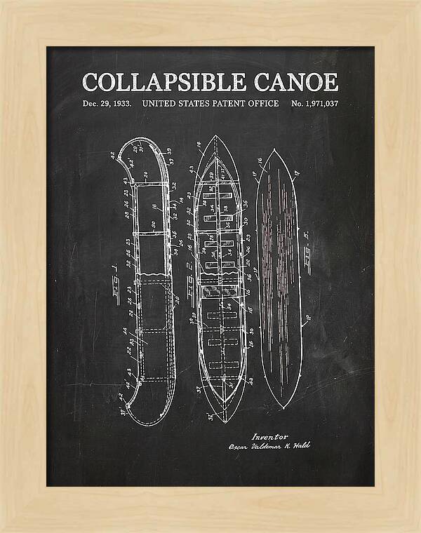 Collapsible Canoe Chalkboard Patent Us1971037a