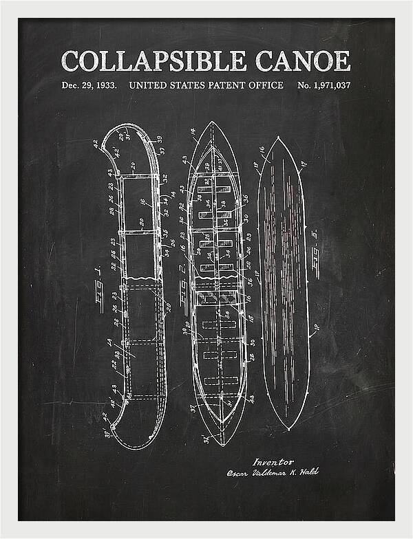 Collapsible Canoe Chalkboard Patent Us1971037a