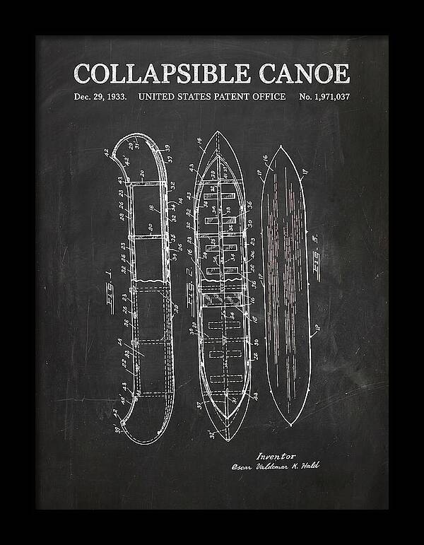 Collapsible Canoe Chalkboard Patent Us1971037a