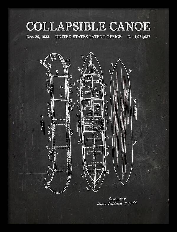 Collapsible Canoe Chalkboard Patent Us1971037a