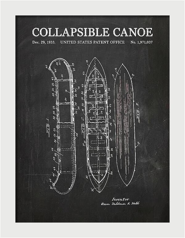 Collapsible Canoe Chalkboard Patent Us1971037a