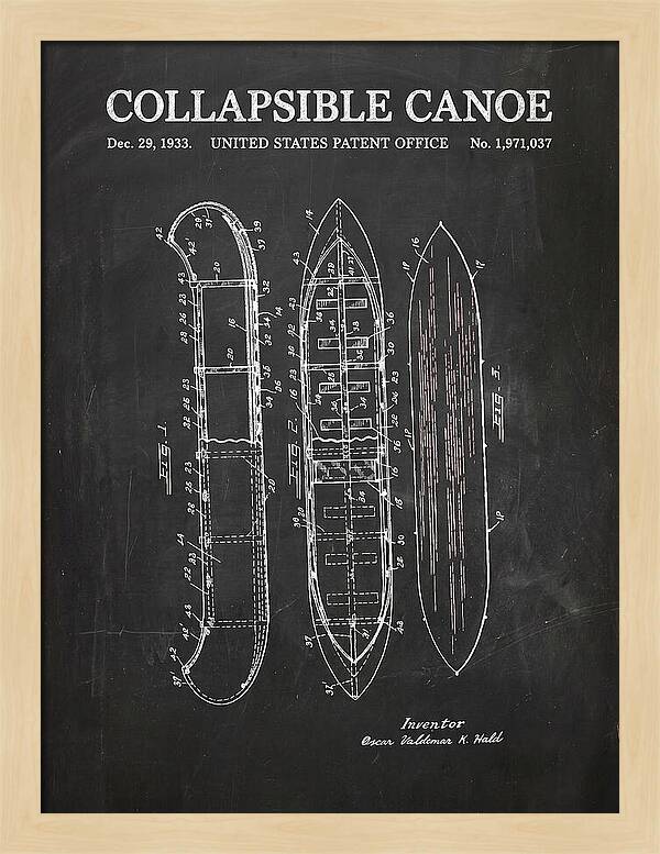 Collapsible Canoe Chalkboard Patent Us1971037a