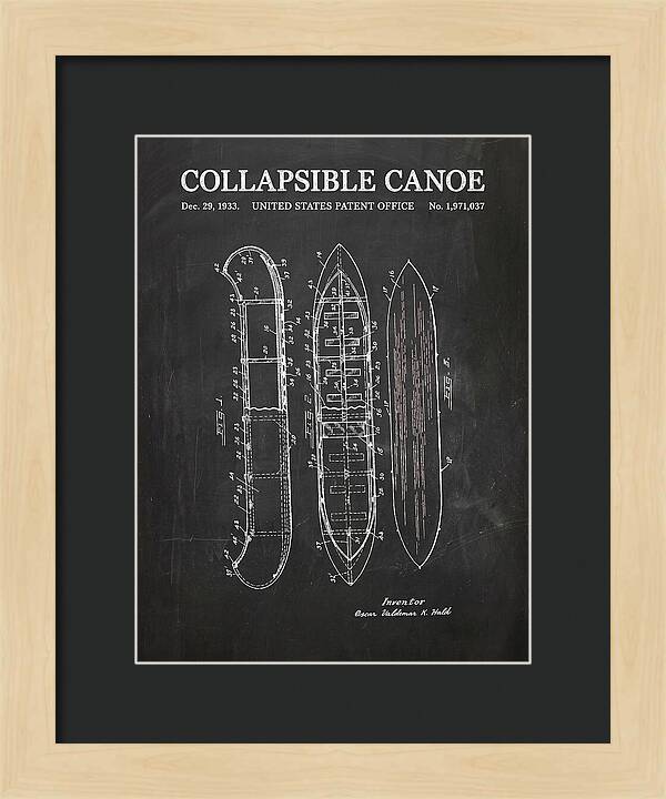 Collapsible Canoe Chalkboard Patent Us1971037a