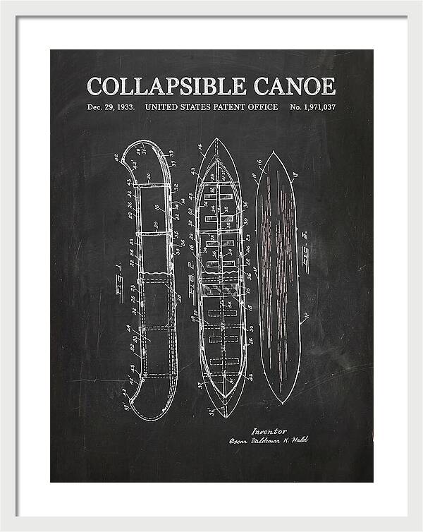 Collapsible Canoe Chalkboard Patent Us1971037a