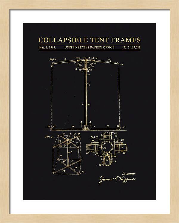 Collapsible Tent Frame Gold Patent Us3167081a