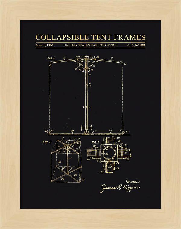 Collapsible Tent Frame Gold Patent Us3167081a