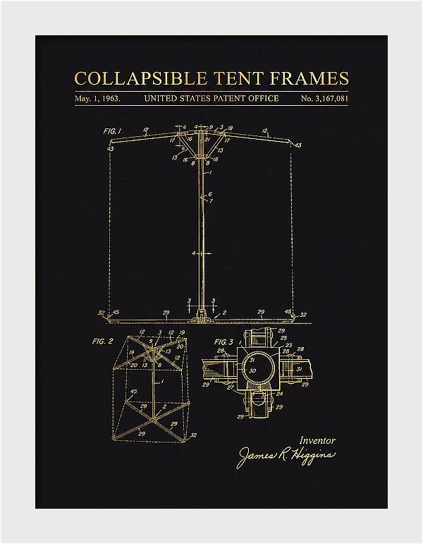 Collapsible Tent Frame Gold Patent Us3167081a