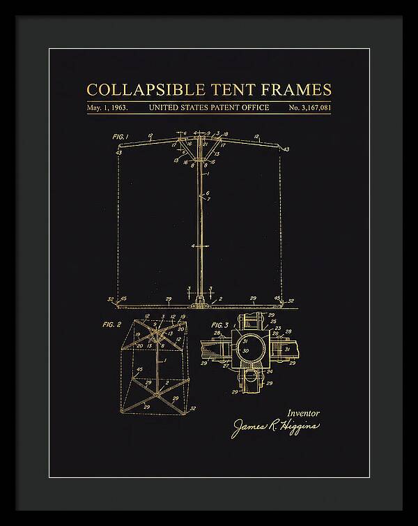 Collapsible Tent Frame Gold Patent Us3167081a