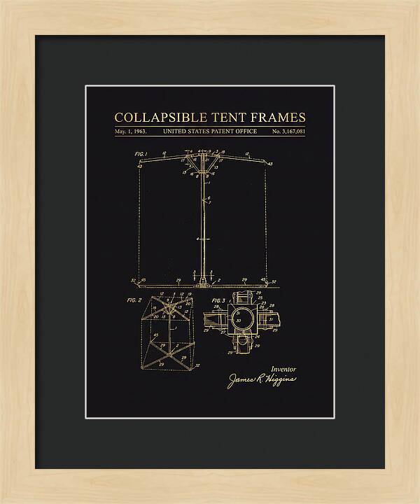 Collapsible Tent Frame Gold Patent Us3167081a