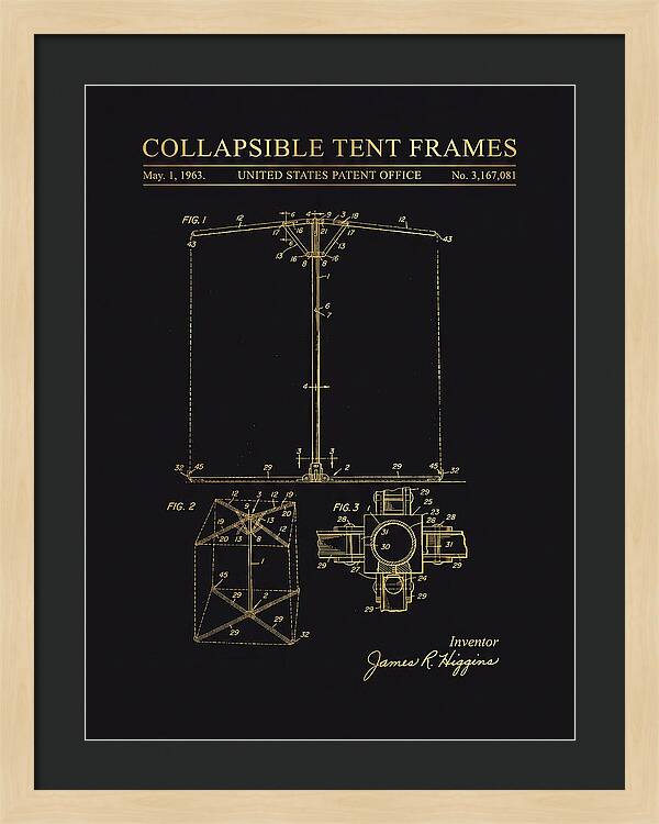 Collapsible Tent Frame Gold Patent Us3167081a
