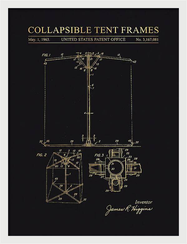 Collapsible Tent Frame Gold Patent Us3167081a