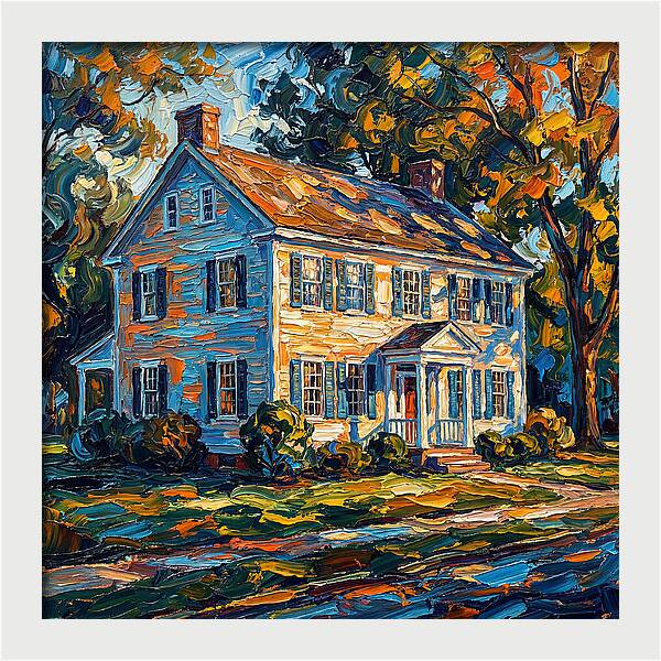 Colonial House In Vibrant Colors