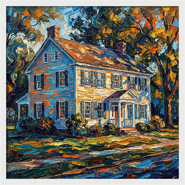 Colonial House In Vibrant Colors