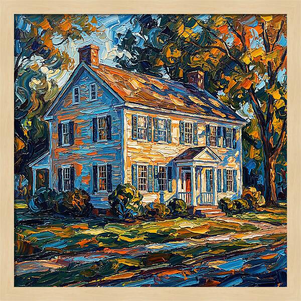Colonial House In Vibrant Colors
