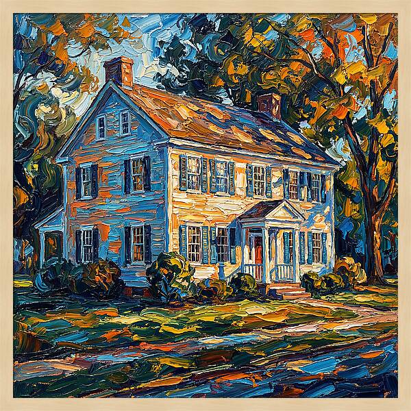 Colonial House In Vibrant Colors