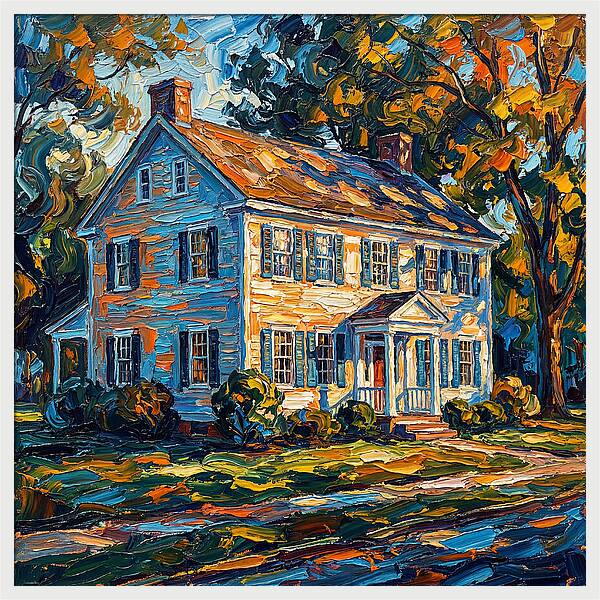 Colonial House In Vibrant Colors
