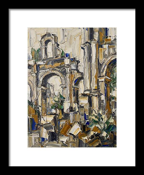Colonial Ruins In Palette Knife Style