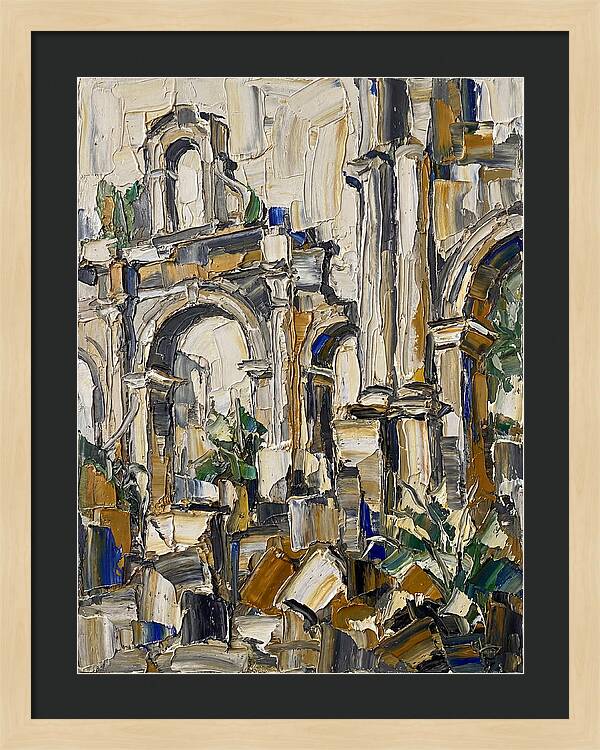 Colonial Ruins In Palette Knife Style