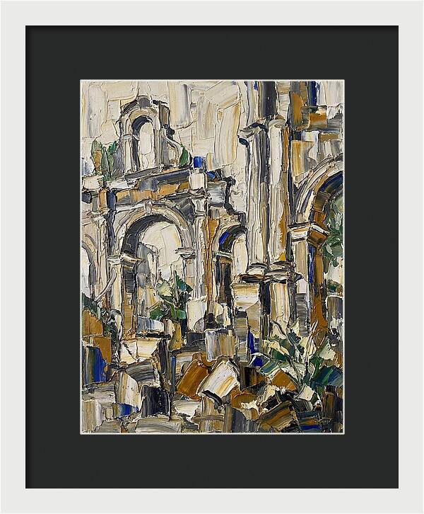 Colonial Ruins In Palette Knife Style