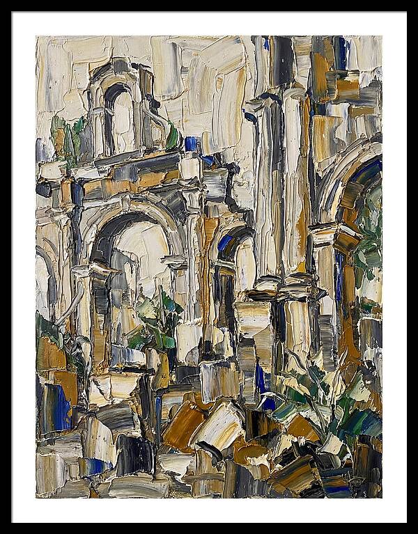 Colonial Ruins In Palette Knife Style