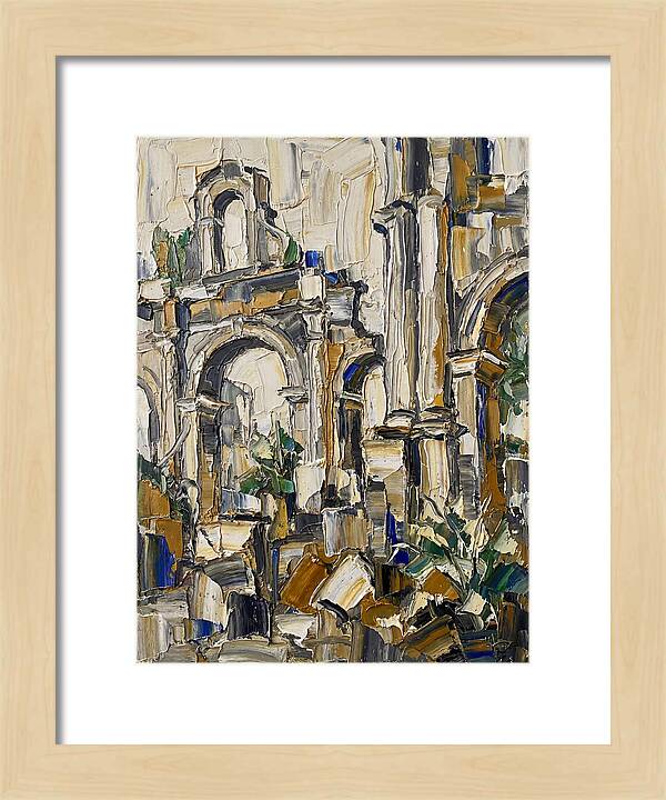 Colonial Ruins In Palette Knife Style