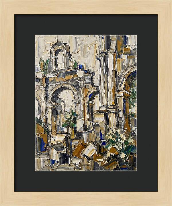 Colonial Ruins In Palette Knife Style