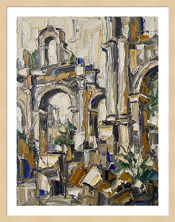 Colonial Ruins In Palette Knife Style
