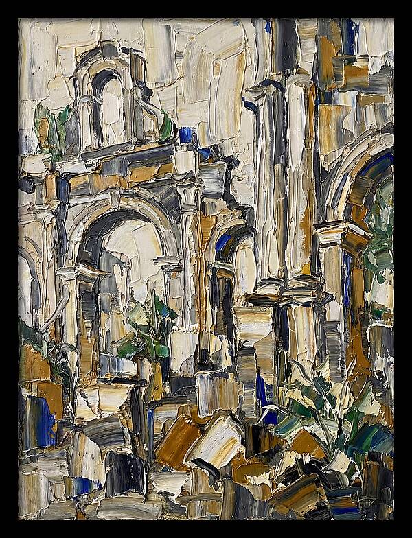 Colonial Ruins In Palette Knife Style