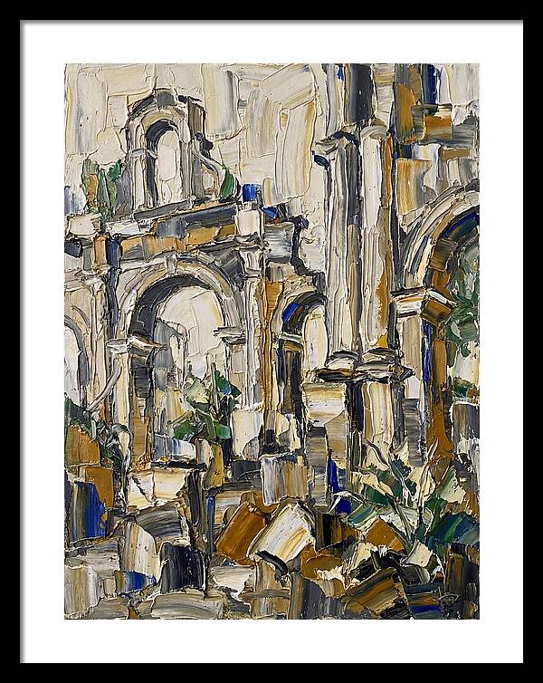 Colonial Ruins In Palette Knife Style