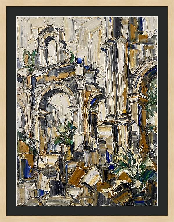 Colonial Ruins In Palette Knife Style
