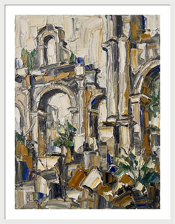 Colonial Ruins In Palette Knife Style