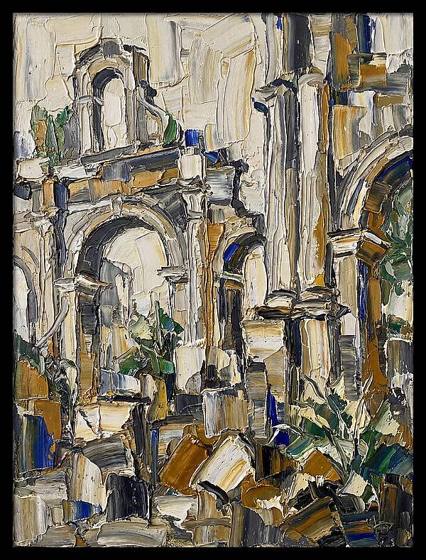 Colonial Ruins In Palette Knife Style