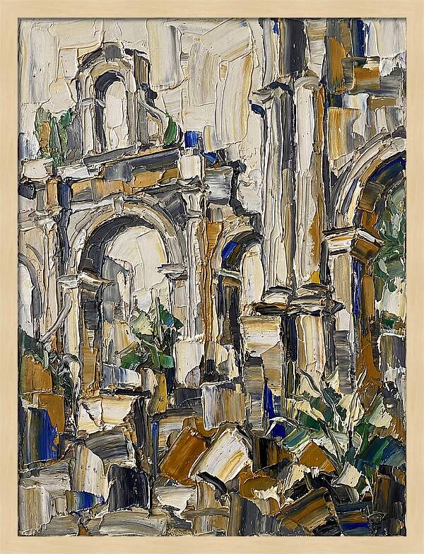 Colonial Ruins In Palette Knife Style